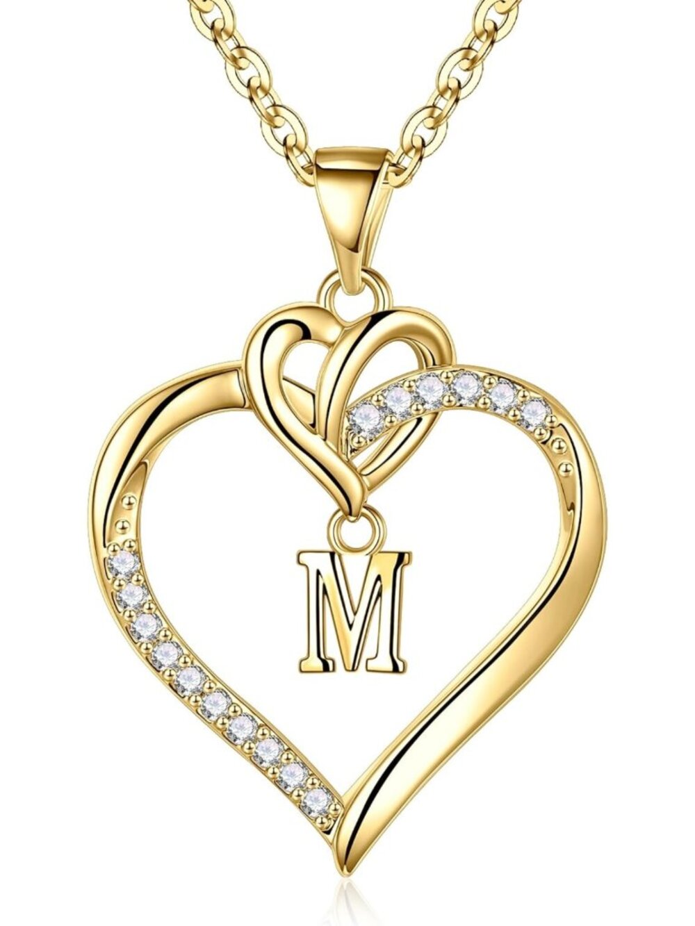 Heart Initial Necklace A-Z | 14K Gold-Plated Jewelry for Women & Girls, Perfect